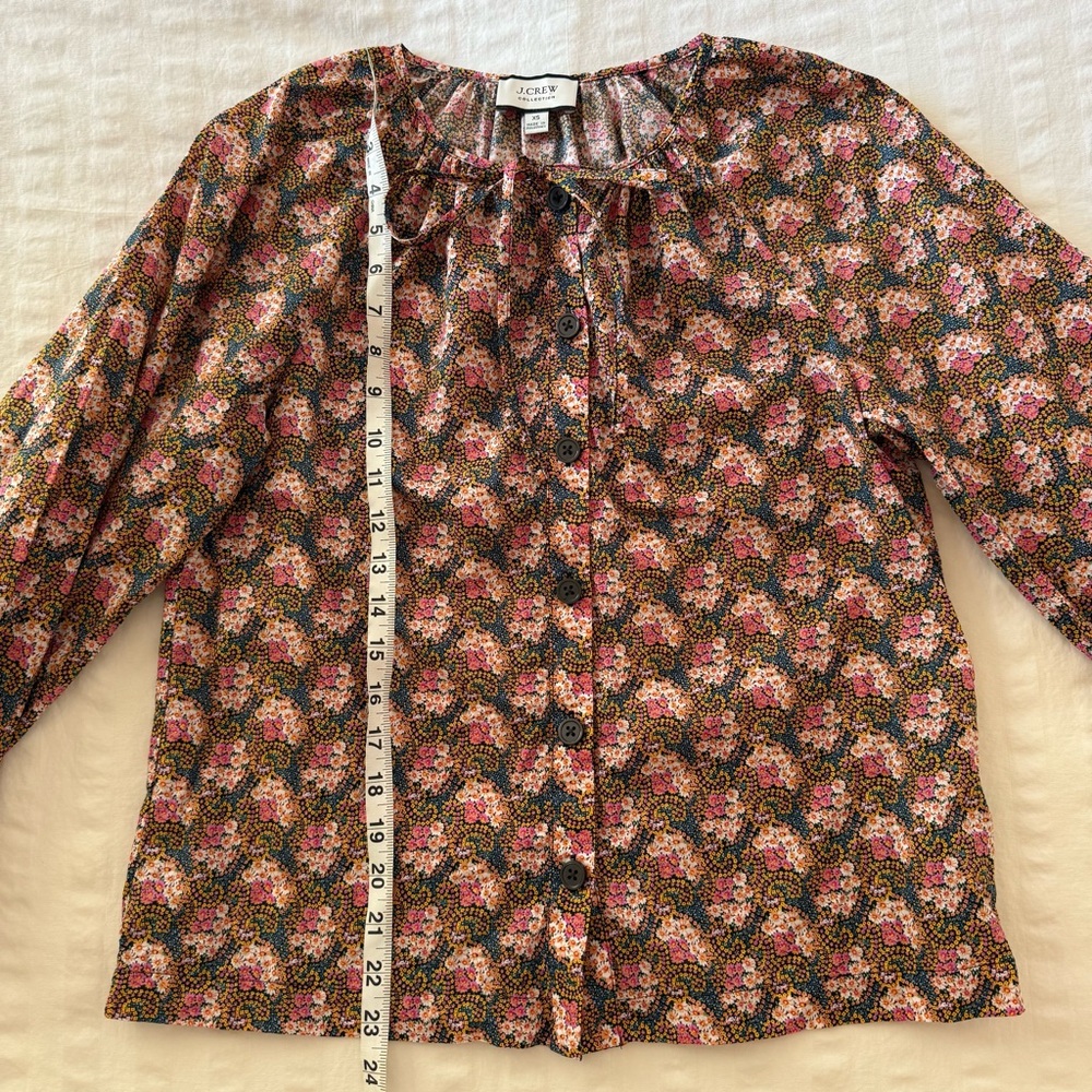 J. Crew Collection Tie-Sleeve Button-Front Top in Ratti Prism Floral - Picture 17 of 17